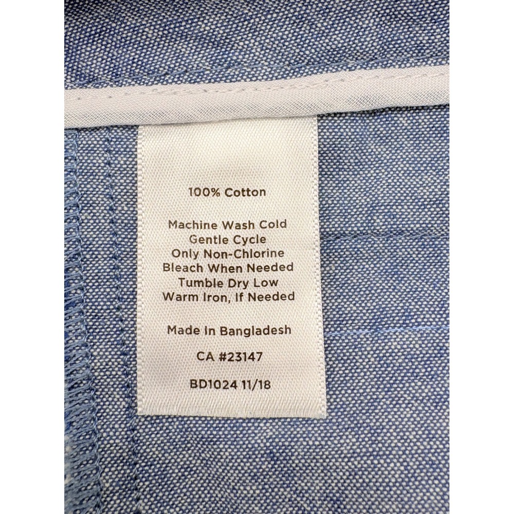 Talbots Ankle Pants Womens 12 Blue Chambray Cotton Casual Straight Leg - Picture 5 of 5